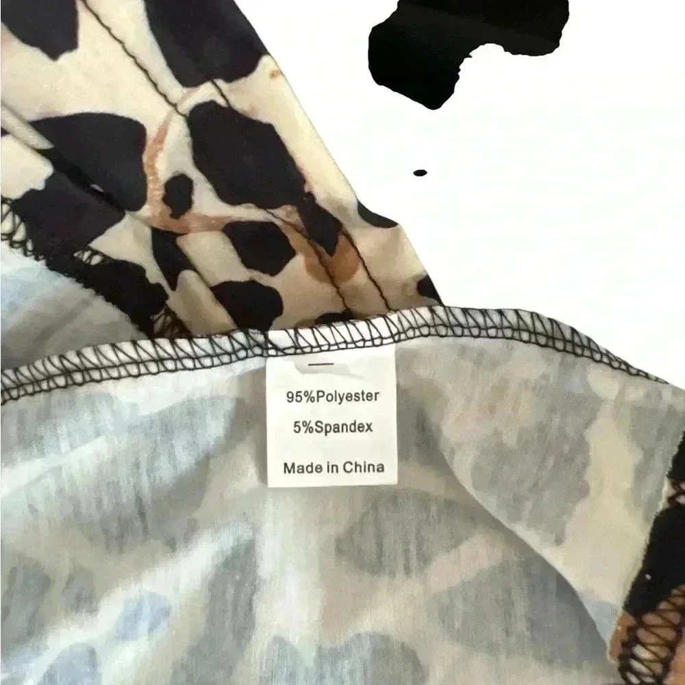 NEW Leopard Color Block Maxi Dress Size Large Casual Chic Flowy - Picture 11 of 11